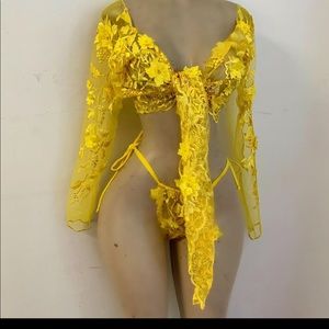 Yellow swim lingerie